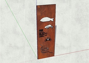 动物园指示牌素材设计SU(草图大师)模型