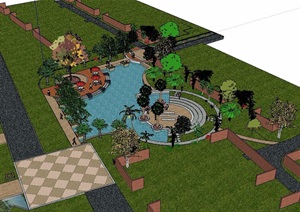 万科天鹅湖花园景观设计SU(草图大师)模型