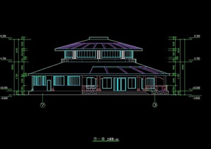 现代中餐厅建筑cad方案图