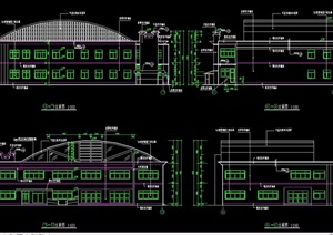 现代二层食堂建筑设计cad施工图