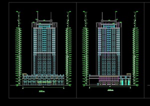 某酒店建筑全套设计cad方案图