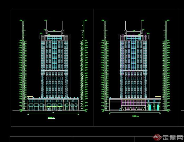 某酒店建筑全套设计cad方案图