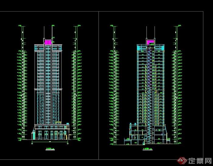 某酒店建筑全套设计cad方案图