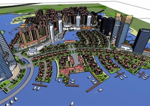 沿海住宅详细小区建筑设计SU(草图大师)模型