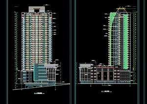 32层高层住宅建筑设计cad方案