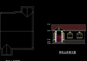 单层农家小型住宅建筑cad方案图