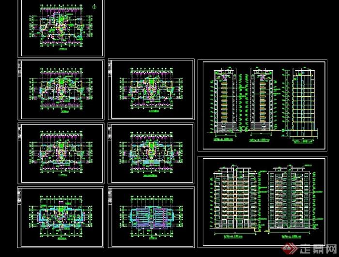 小高层住宅楼详细建筑cad施工图[原创]