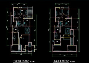 深圳第五园住宅小区建筑cad户型图