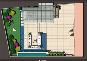 某现代风格住宅屋顶花园jpg方案文本