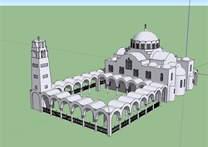 欧式宗教建筑设计SU(草图大师)模型