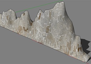 墙壁景观石头设计SU(草图大师)模型