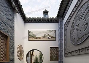 中式庭院效果图全套3D模型
