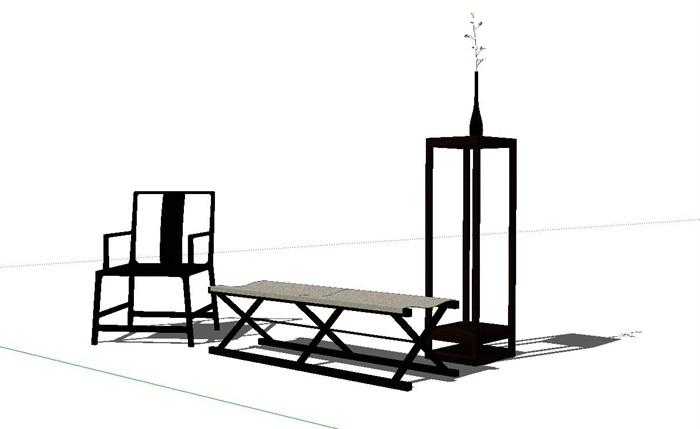 新中式案台书桌餐椅装饰柜家具集合(4)