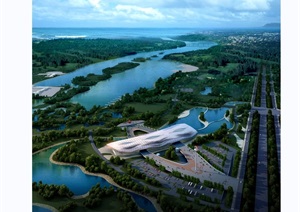 日照市2010年中国水上运动会游泳场馆建筑cad、jpg方案