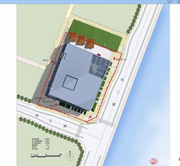 普陀大剧院详细建筑设计jpg、cad方案