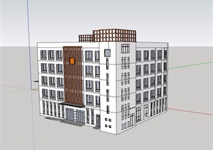 实训楼多层建筑设计SU(草图大师)模型