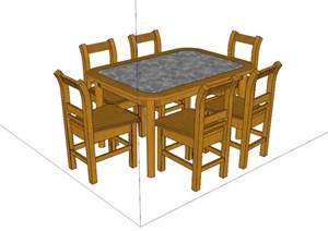 精美中式家具组合素材SU(草图大师)模型