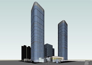 某商业综合体及高层住宅建筑SU(草图大师)模型
