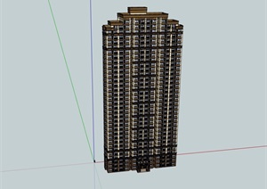 某详细新古典风格住宅高层建筑设计SU(草图大师)模型