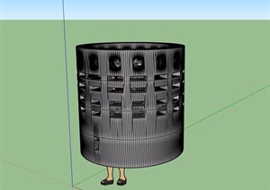 园林景观圆形柱小品素材设计SU(草图大师)模型