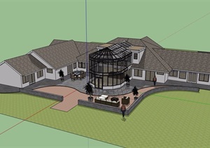 某欧式风格休闲别墅设计SU(草图大师)模型