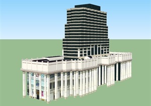 现代风格办公大厦设计SU(草图大师)模型