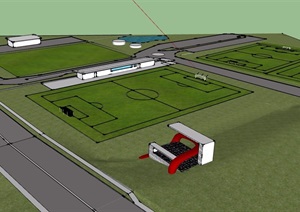 园林景观足球场设计SU(草图大师)模型