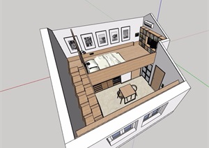 简单的住宅别墅空间SU(草图大师)模型