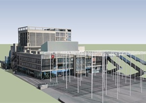 现代风格大型商场建筑素材设计SU(草图大师)模型