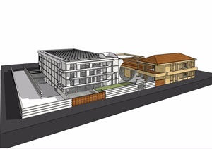 多层商业建筑楼SU(草图大师)模型