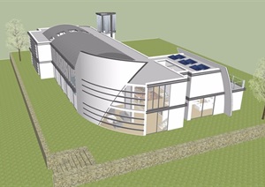 某休闲住宅详细别墅建筑设计SU(草图大师)模型