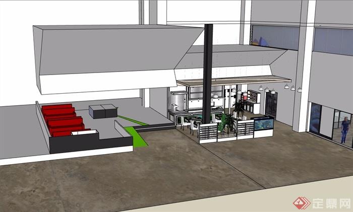 某餐饮空间详细设计su模型