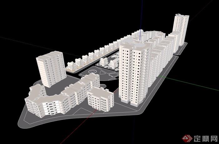 某多层及高层住宅楼设计su模型