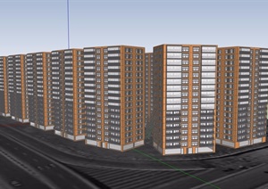 高层小区住宅楼建筑SU(草图大师)模型