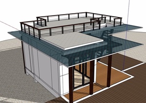 单层小住宅建筑素材SU(草图大师)模型