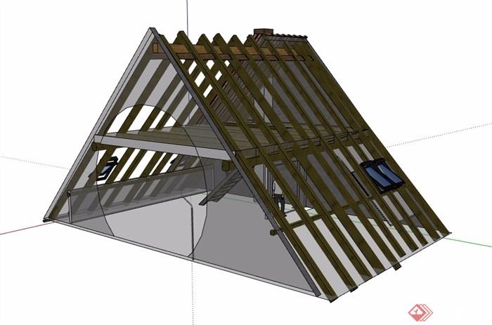 建筑屋顶素材设计su模型
