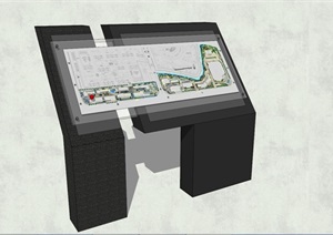 现代商业街商业LOGO标识引导牌SU(草图大师)模型10