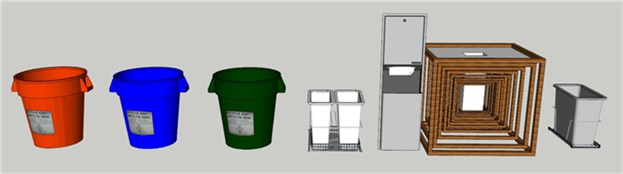 景观室外垃圾桶垃圾箱设计模型图库草图大师模型、246个模型、2.41GB(6)