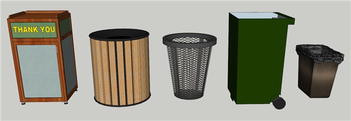 景观室外垃圾桶垃圾箱设计模型图库草图大师模型、246个模型、2.41GB(8)