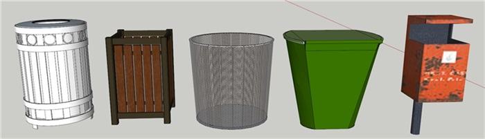 景观室外垃圾桶垃圾箱设计模型图库草图大师模型、246个模型、2.41GB(9)