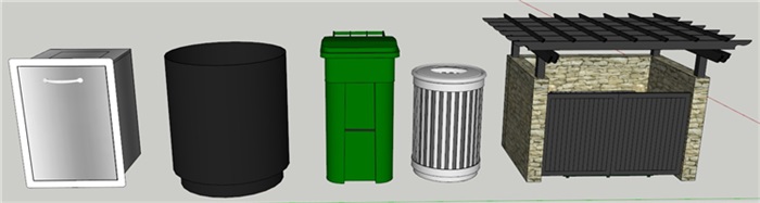 景观室外垃圾桶垃圾箱设计模型图库草图大师模型、246个模型、2.41GB(10)