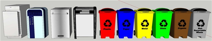 景观室外垃圾桶垃圾箱设计模型图库草图大师模型、246个模型、2.41GB(11)