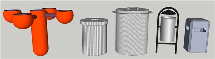 景观室外垃圾桶垃圾箱设计模型图库草图大师模型、246个模型、2.41GB(14)