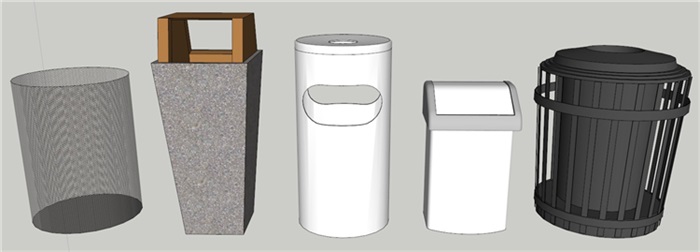 景观室外垃圾桶垃圾箱设计模型图库草图大师模型、246个模型、2.41GB(15)