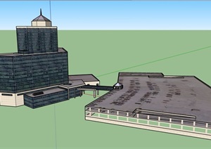 某现代风格酒店独特建筑SU(草图大师)模型