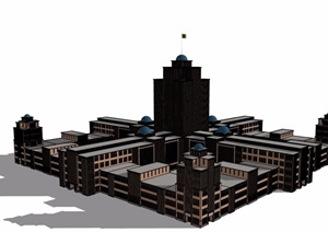 欧式国会大厦建筑设计SU(草图大师)模型