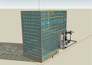 现代风格星级高层酒店建筑设计SU(草图大师)模型