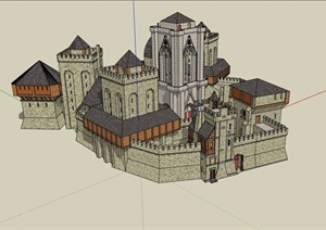 某英式城堡住宅建筑SU(草图大师)模型