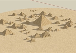 金字塔旅游建筑设计SU(草图大师)模型