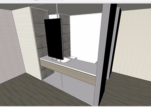 某现代风格住宅室内卫生间设计SU(草图大师)模型